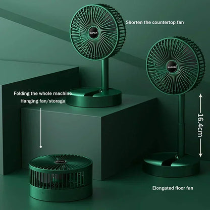 Portable USB Mini Fan - Foldable, Retractable, Low Noise with Long Battery Life